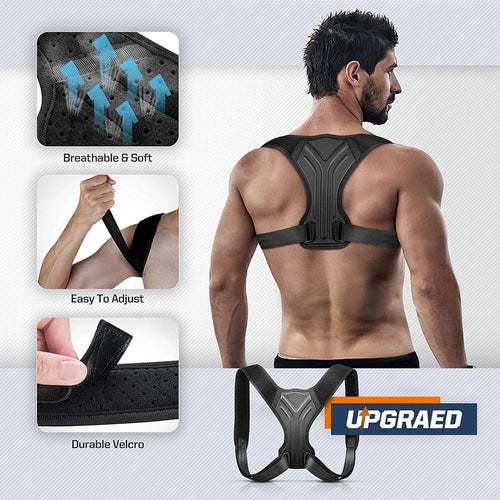 Person wearing an adjustable posture corrector