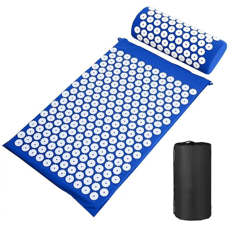 Acupressure mat and pillow set for relaxation