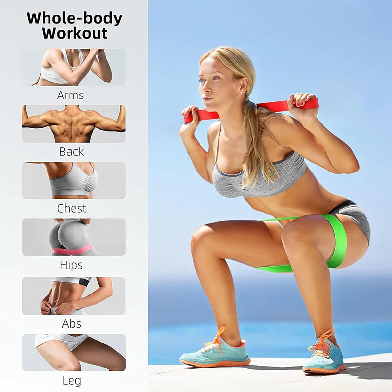 Person using resistance bands for a home workout